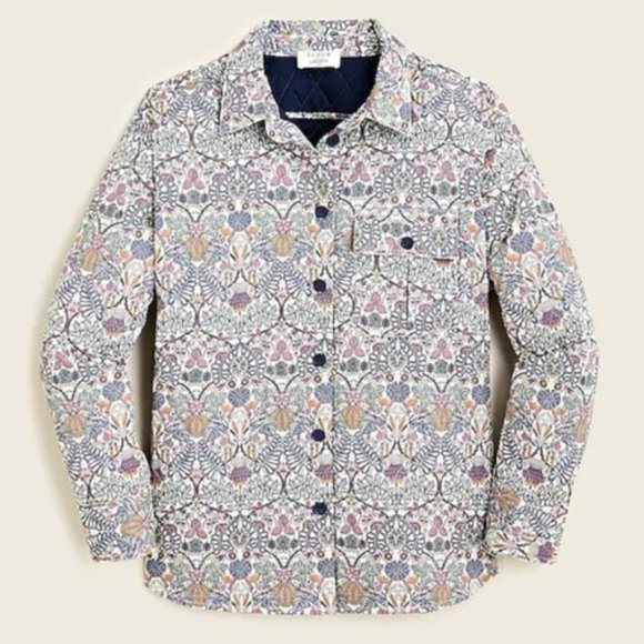 NWT J.Crew x Liberty 10 Diamond Quilted Shirt Jacket William Morris Print - Picture 1 of 11